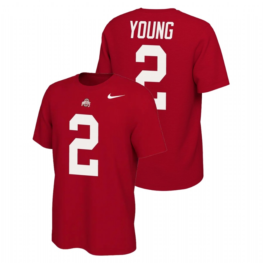 Ohio State Buckeyes Men's NCAA Chase Young #2 Scarlet Name & Number Retro Nike College Football T-Shirt YRI1349DI
